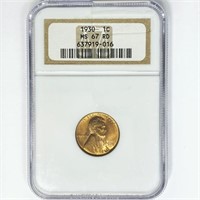 1930 Wheat Cent NGC MS67 RD