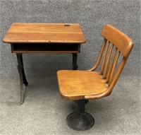 Antique Child’s School Desk and Chair