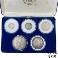 1785-1820 Spainish Silver Coinage Set (5 Coins)