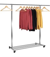 Heavy Duty Large Rolling Garment Rack Stainless