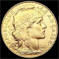 1913 France .1867oz Gold 20 Francs CHOICE BU