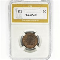 1872 Two Cent Piece PGA MS60