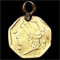 1853 Cali Gold Octag Quarter Jewelry NICELY