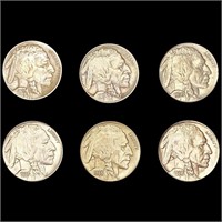 [6] Buffalo Nickels [1913, 1920, 1936, 1937, [2]