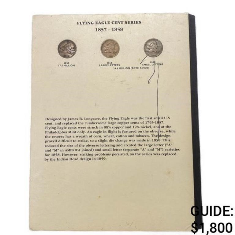 1857-1909 Varied US Cent Coin Book (55 Coins)
