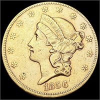 1856-S $20 Gold Double Eagle CLOSELY UNCIRCULATED