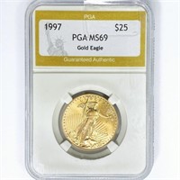 1997 US $25 1/2oz. Gold Eagle PGA MS69