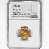 1935 Wheat Cent NGC MS67 RD