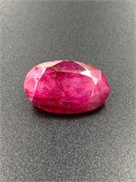17.07 Carat Oval Cut Red Ruby GIA