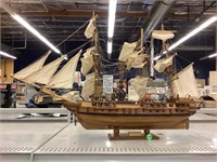 Wood Constitution model ship.