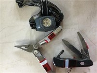 FOLDING KNIFE, LEATHERMAN & VICTORINOX LIGHT