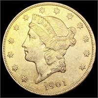 1901-S $20 Gold Double Eagle NEARLY UNCIRCULATED