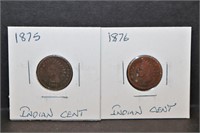 1875 & 1876 Indian Cents