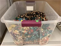 Storage bin of wood jewelry crafting beads