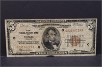 1929  $5 Federal Bank Chicago