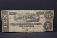 1864 $10 Civil War Richmond, VA Note