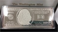 Washington Mint 1999 100 Dollar Silver Proof