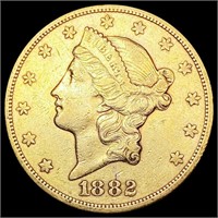 1882-S $20 Gold Double Eagle NEARLY UNCIRCULATED