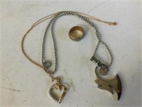 2 NECKLACES AND RING
