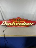 Anheuser-Busch Budweiser lighted beer sign.