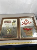 Mirrored Seagrams and Strohs beer signs.