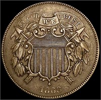 1868 Two Cent Piece ABOUT UNCIRCULATED