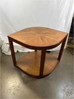 Leaf shaped wooden table. Approximately 36 x 26 x