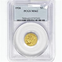 1926 $2.50 Gold Quarter Eagle PCGS MS62