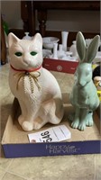Cat and Rabbit Statues