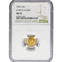 1904 Lewis & Clark Rare Gold Dollar NGC MS63