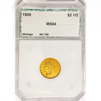 1909 $2.50 Gold Quarter Eagle PCI MS64