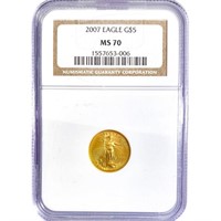 2007 US 1/10oz Gold $5 Eagle NGC MS70