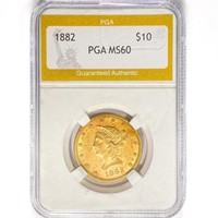 1882 $10 Gold Eagle PGA MS60