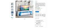 B4603  "White Gloss TV Stand with LED Lights"