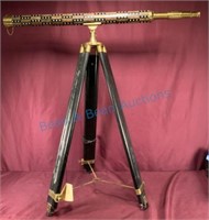 Marquetry inlaid and brass telescope