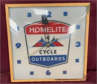 Homelite outboards lighted advertising clock