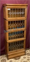 oak 3/4 width 4 stack barrister bookcase