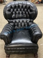 excellent claw foot black leather rocker