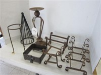 COLLECTION OF METAL CANDLE HOLDERS