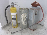 2 EXTINGUISHERS AND CANNISTER