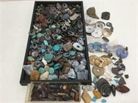 Assorted stone, mineral and beads. Assorted