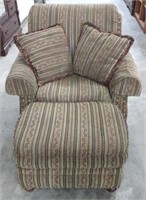 Upholstered Armchair & Ottoman