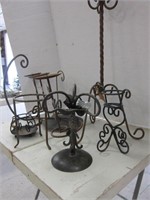 COLLECTION OF IRON CANDLE HOLDERS
