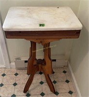 Victorian Marble Top Plant Stand 20x15x31