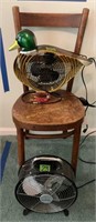 Duck Table Fan, Polar-aire Fan, Side Chair