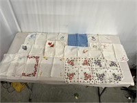 Embroidered handkerchief lot - 14 pieces