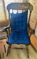 Stenciled Rocking Chair 45". On Porch