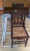 2 Caned Seat Side Chairs, Table Mate Ii, Stool.