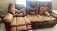 Brown Suede Electric Recliner Couch Some Water