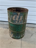 55 gallon metal barrel with no lid might be a